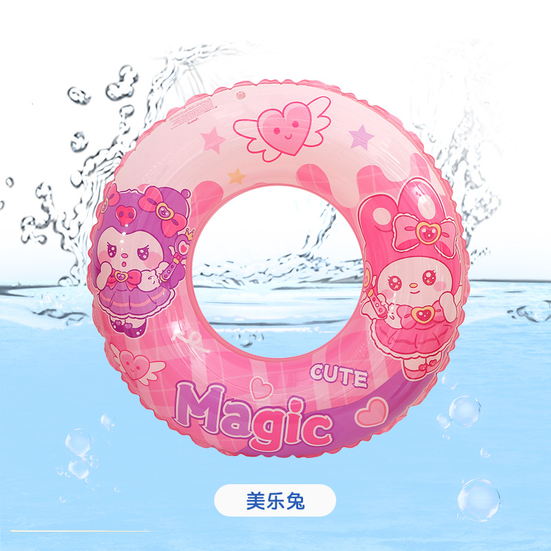 Thickened swimming ring, inflatable life buoy for children, cartoon baby swimming ring, printed little mermaid swimming ring pic 4