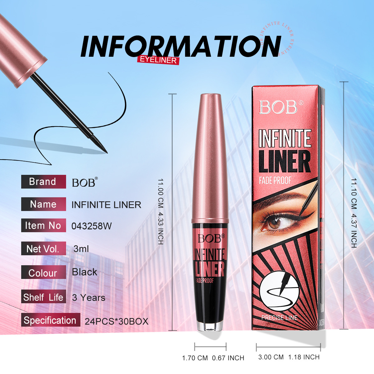 Cross-border bob Skylift Mascara is waterproof, slender, curling and shaping without smudge pic 5