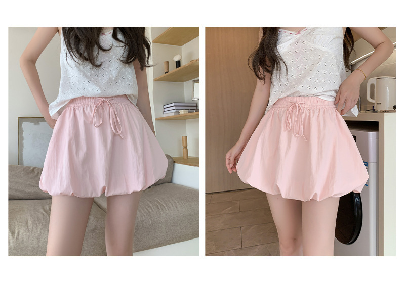 韩系甜美风冰丝花苞短裙女蓬蓬裙纯色夏季气质百搭防走光A字版型详情23