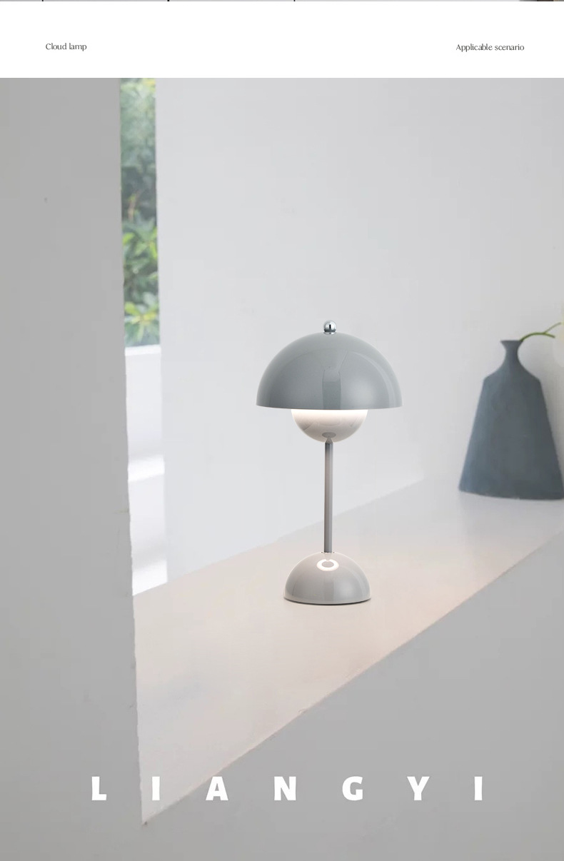 Transfronterizo de comercio electrónico recargable usb pequeña luz de noche nordic bráctea lámpara de mesa dormitorio lámpara de cabecera touch eye care lámpara de mesa de aprendizaje pic 9