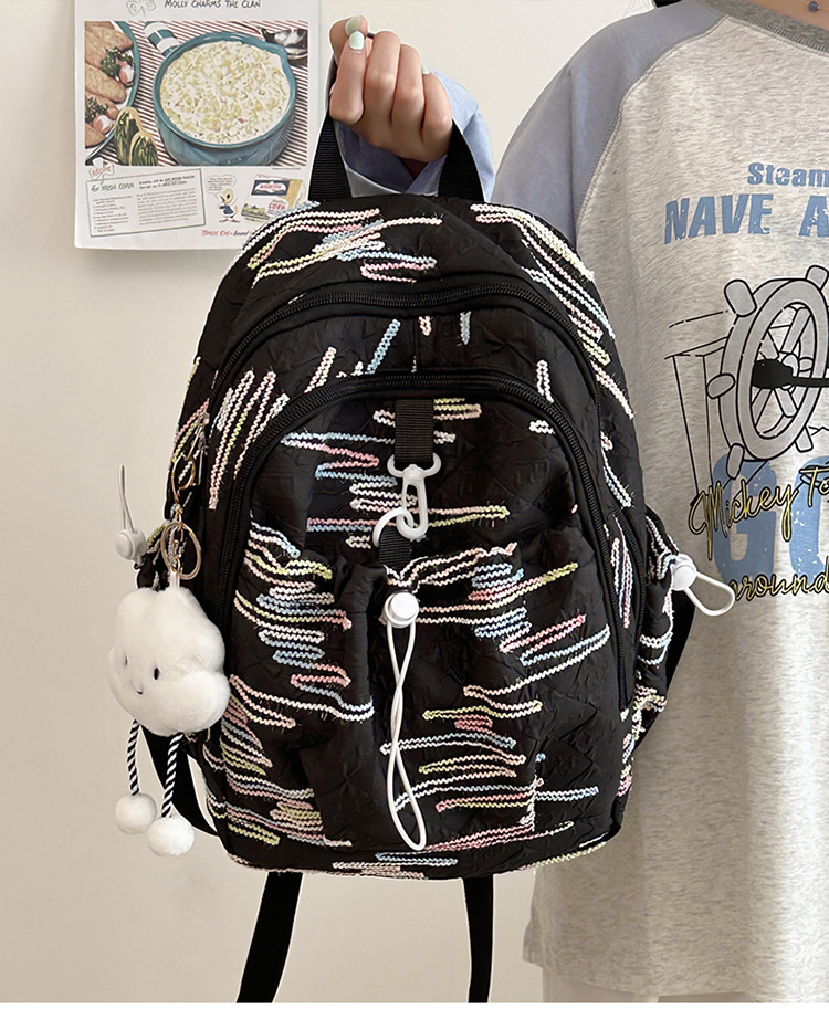 跨境风潮高颜值书包女小学生初高中生小众设计感简约百搭双肩背包详情14