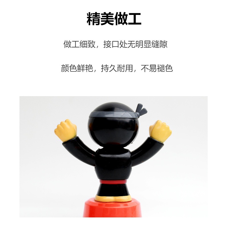 跨境热销创意车载日本武士太阳能摇头摆件卡通玩具公仔可批发详情5
