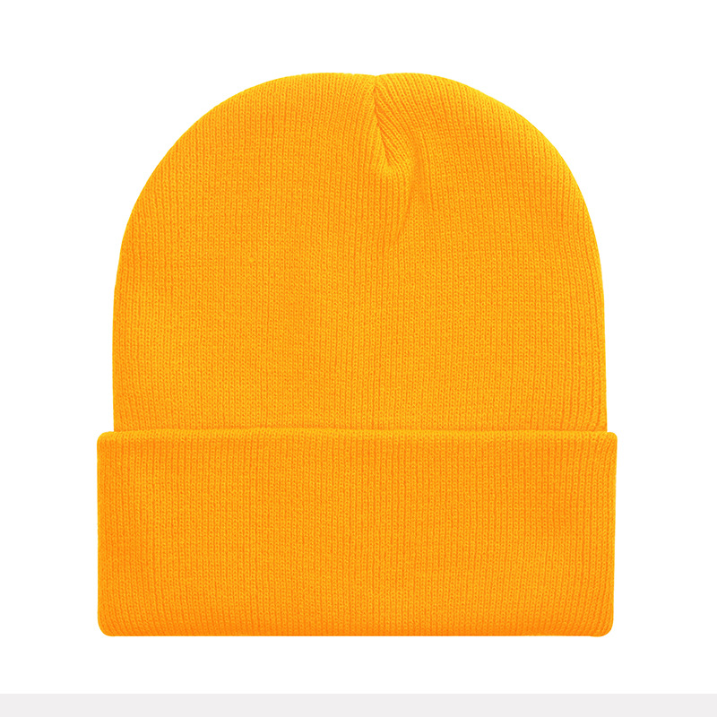 现货黑色针织帽男女纯色冷帽欧美保暖帽子荧光色毛线帽光板针织帽详情49