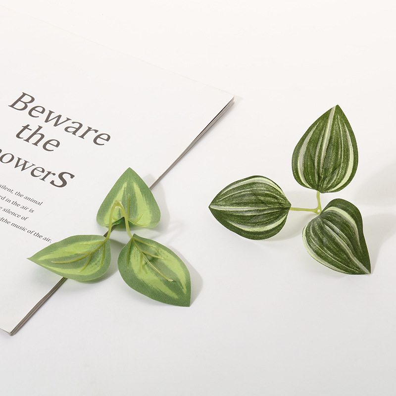 厂家直销森系仿真绿植园艺装饰diy手工饰品配件假叶绿叶批发摆件详情5