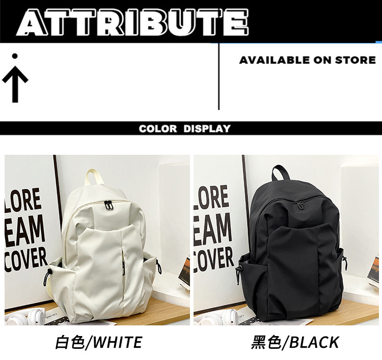 跨境新款双肩包大容量男女学生书包简约休闲短途出差商务电脑包详情10