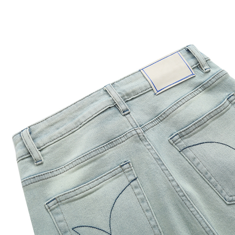 GAGD 海盐蓝窄版直筒牛仔裤女 夏日限定色复古做旧直筒牛仔烟管裤详情26