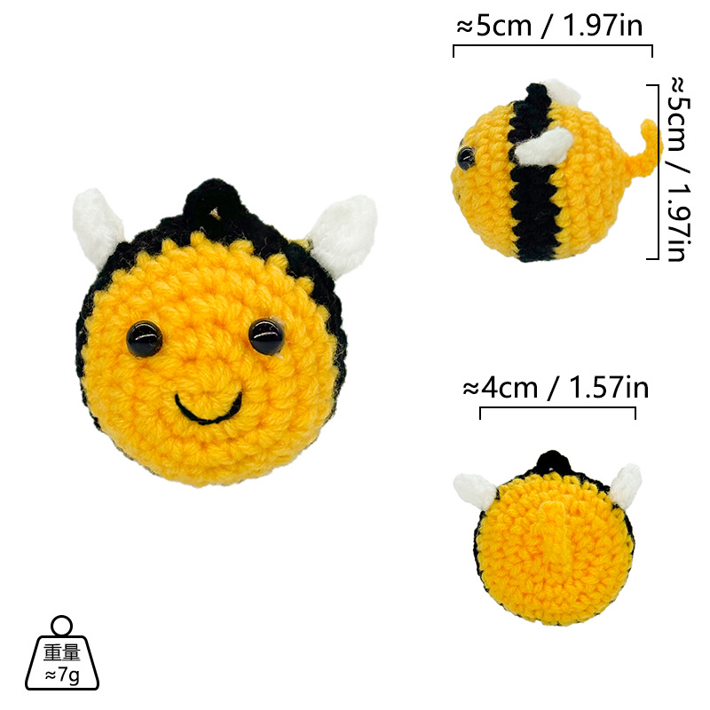 Cross-border finished hand-knitted dolls, bee-hugging small flowers, tulips, roses, cartoon and cute desktop ornaments pic 5