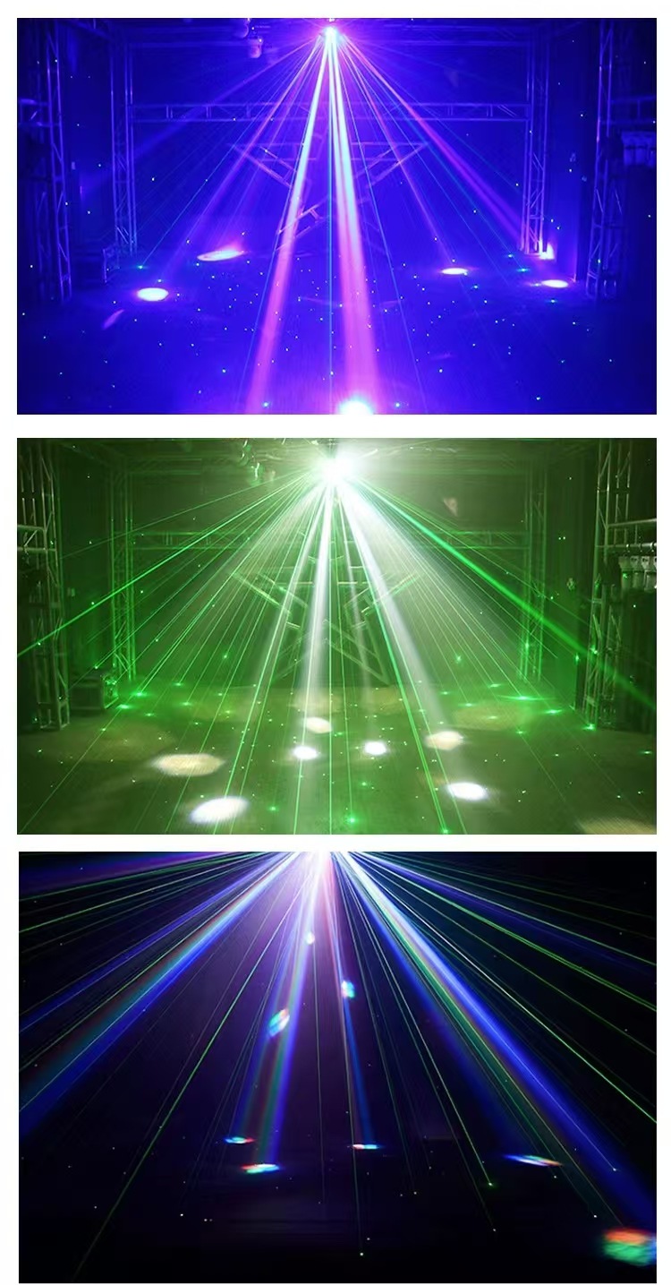 四头超级蜂眼激光频闪灯 ktv酒吧七炫彩旋转led镭射灯蹦迪迪斯科氛围RGBW智能声控效果舞台灯光DMX512激光舞台灯详情4