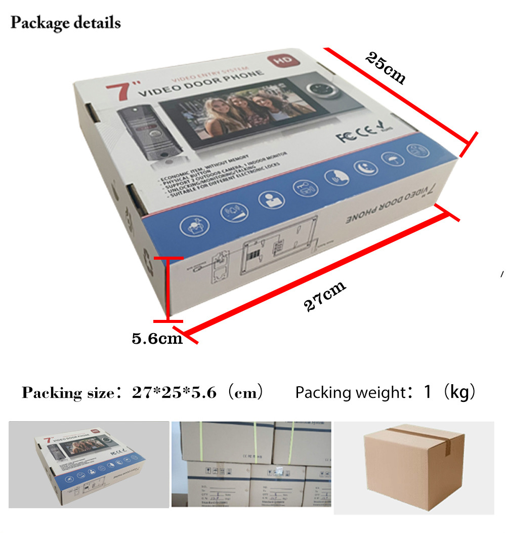 Venta directa de fábrica video timbre intercom visión nocturna hd ir smart villa home set interior cerradura intercom comercio exterior timbre de puerta al por mayor pic 14