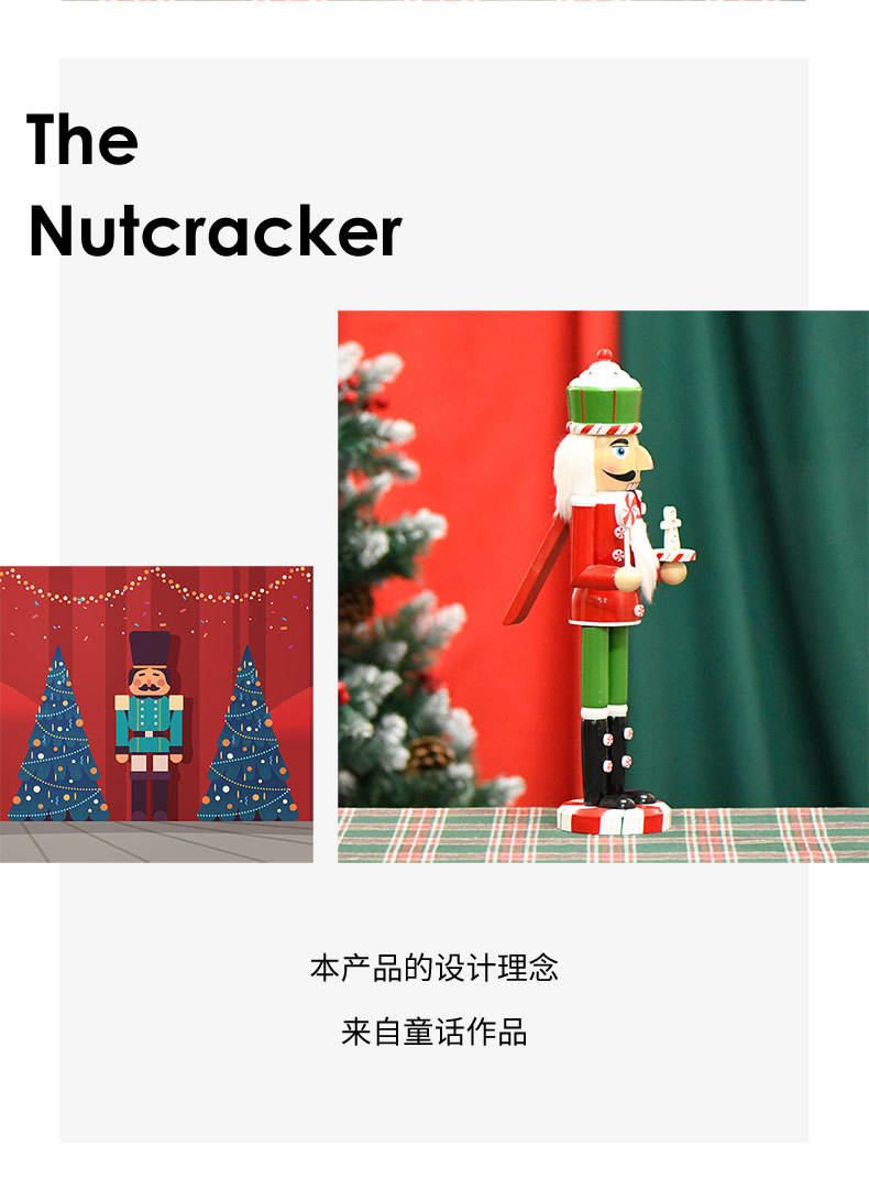 New product in stock: 38cm red body, green cap, gingerbread man, Nutcracker, Christmas decorative item, professional series pic 2