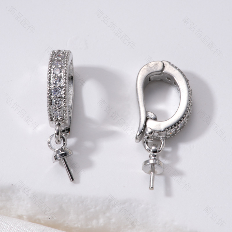 18K gold-plated color-preserving pearl necklace pendant buckle, micro-inlaid universal buckle strap, sheep eye needle empty stand accessory diy accessory pic 27