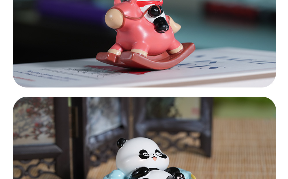 熊猫玩家乐园摆件礼物熊猫公仔桌面明盒卡通潮玩手办可爱模型动物详情11