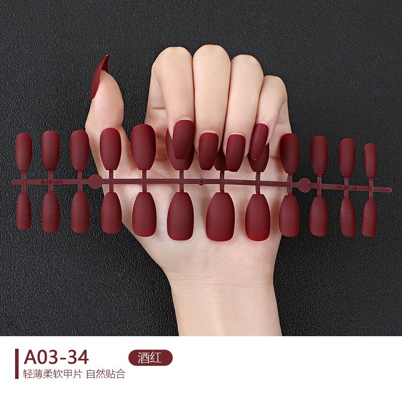Custom-made matte ballet nail strips, nail plates, nail patches, 24 pieces, matte coffin nails, false nails, manicure pic 10