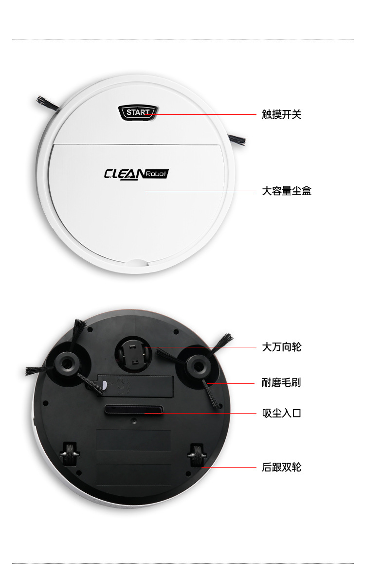 Wholesale of household fully automatic intelligent floor sweeping robots, lazy wireless mini vacuum cleaners, cross-border gifts pic 29
