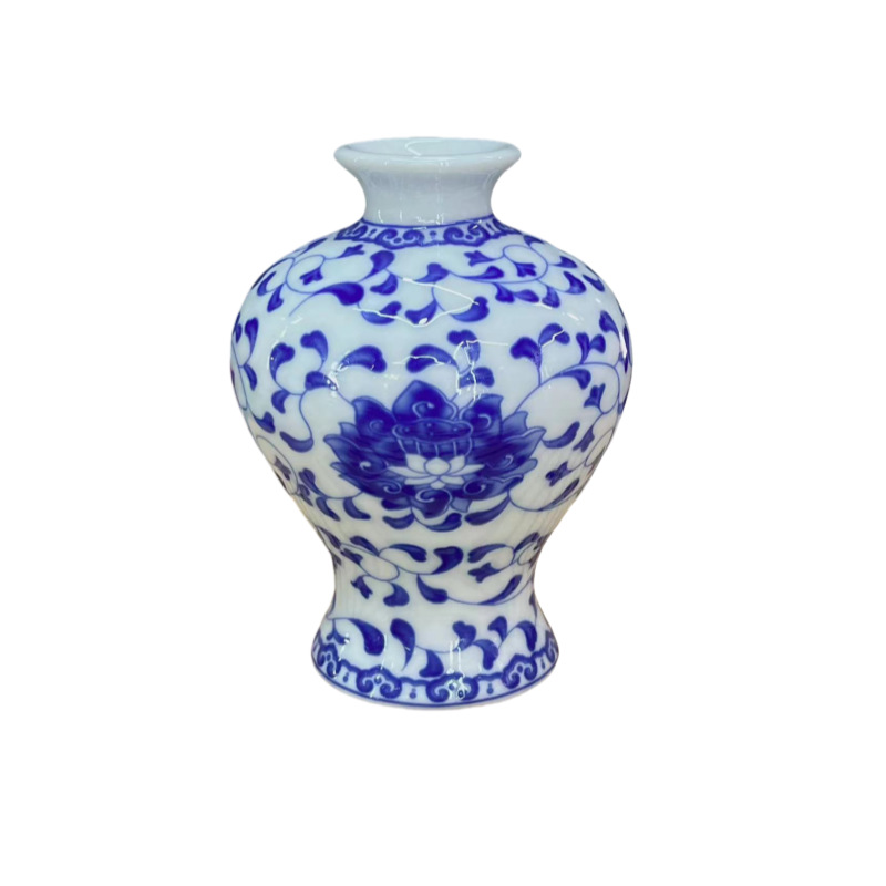 Blue and white porcelain mini vases, ceramic ornaments, Chinese-style vases, wholesale of Jingdezhen vases, ceramic lotus flower small vases pic 3