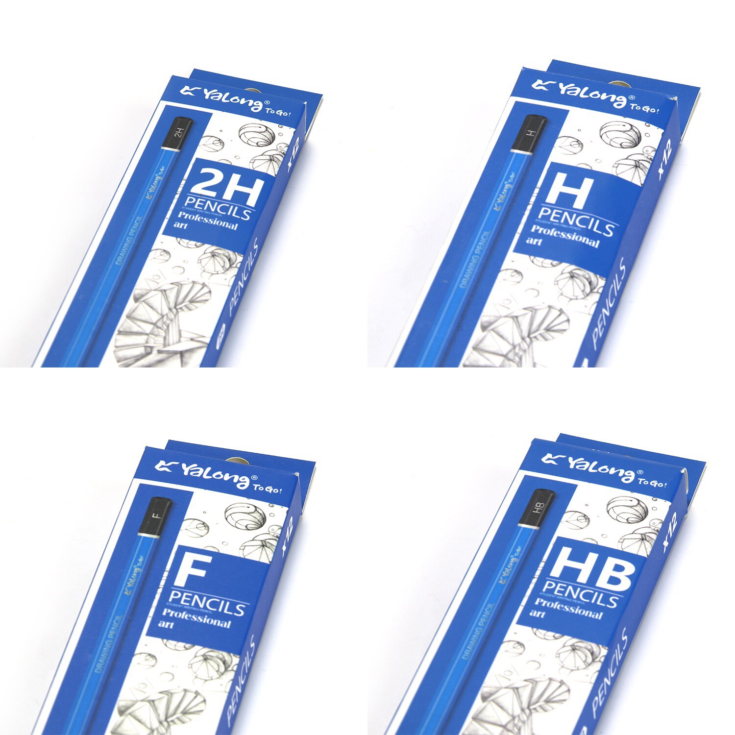 Yalong Cross-border Professional Wholesale Art student full set of pencils, blue matte finish drawing pencils pic 6