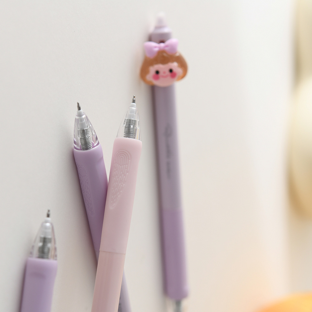 Chenxi Summer Garden Party Press Erasable Pen 1+2 Set, blue pen core ST pen tip 0.5mm, smooth writing pic 17