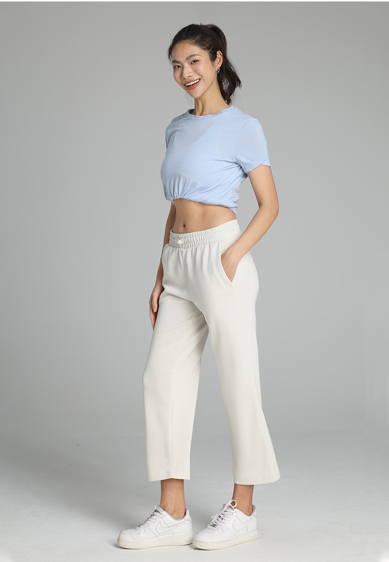 莫代尔七分裤Softstreme瑜伽运动休闲直筒裤阔腿显瘦宽松高腰女裤详情19