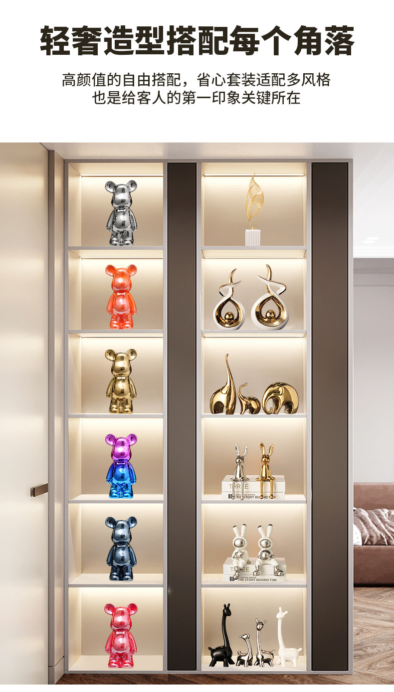 创意网红兔子摆件家居客厅玄关电视柜酒柜办公室装饰品样板间摆设详情4