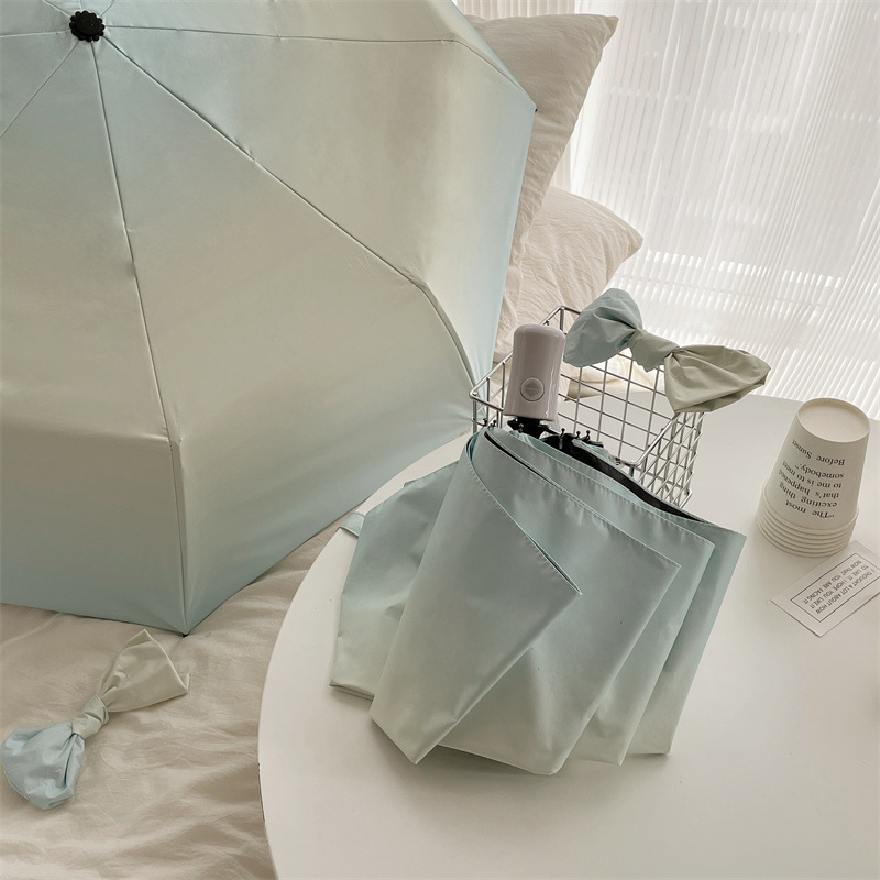 渐变遮阳雨伞晴雨两用女三折黑胶防晒伞防紫外线太阳伞折叠自动伞详情2