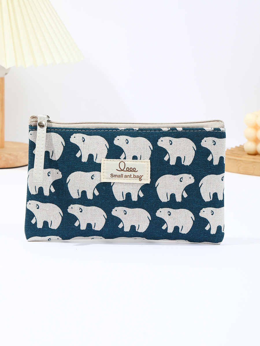 Cross-border large linen makeup bag, multi-functional, hand-held bag, mobile phone coin purse, makeup storage bag, customizable pic 11