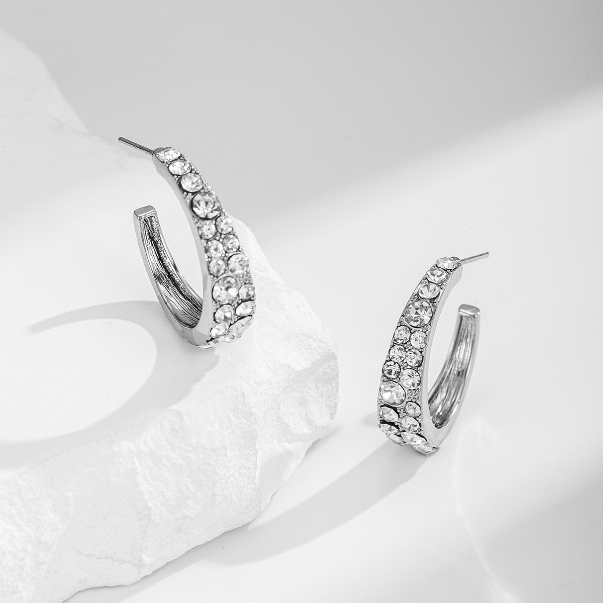 设计师新款925银针个性简约网红款C型耳钉柏伶直播新款耳饰耳环详情6