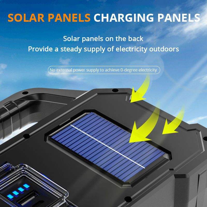 New cross-border LED multi-functional solar charging portable lamp, strong outdoor high-power ultra-bright long-range camping pic 2