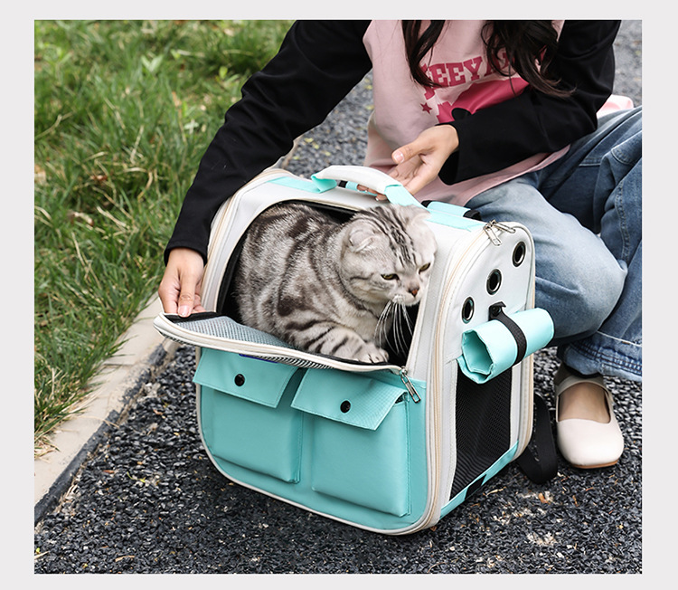 宠物用品猫包外出双肩宠物包大容量透气便携出行宠物猫狗背包详情26