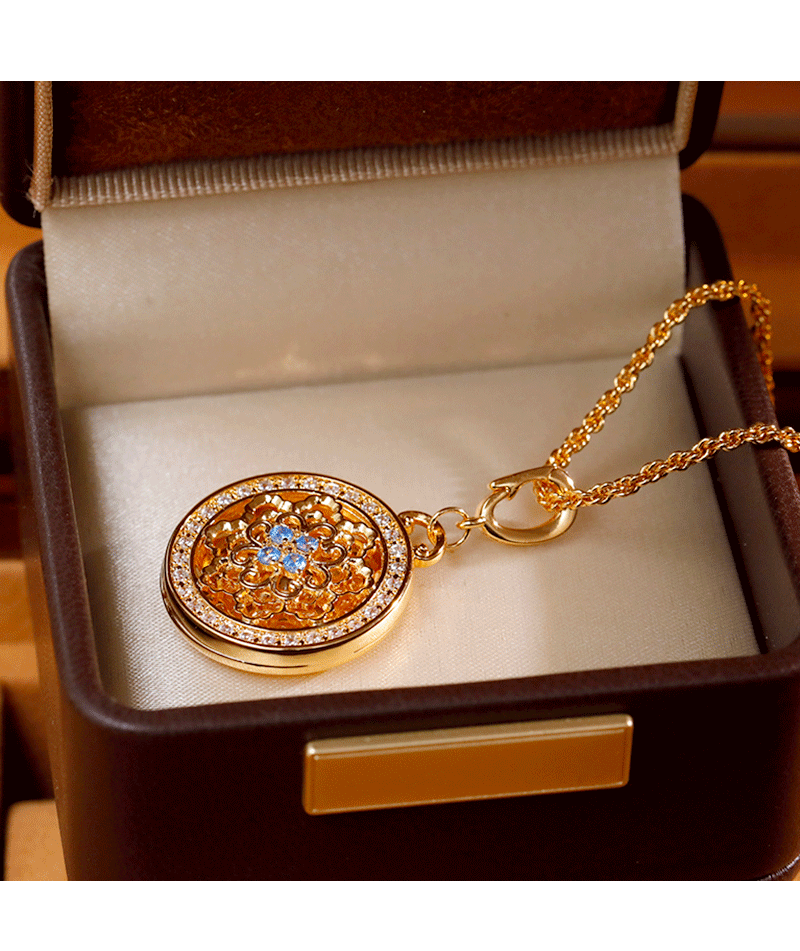 Hyacinth ocho joyas brújula collar diseño de nicho disco de oro hebilla universal colgante collar moda de las mujeres brillo temperamento influencers sentido superior cadena de clavícula pic 6
