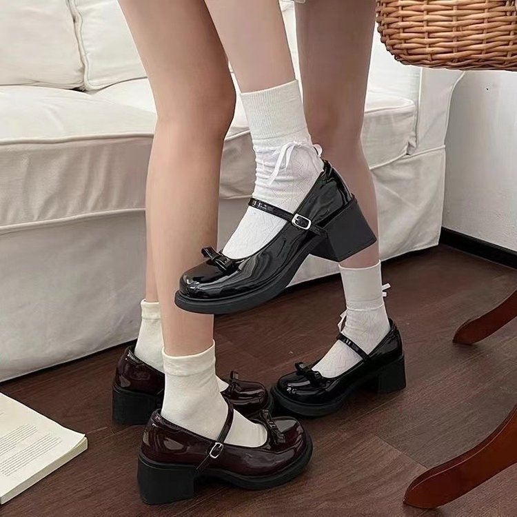 圆头百搭单鞋日系jk学院风配裙子秋季新款高跟小皮鞋女玛丽珍女鞋详情1