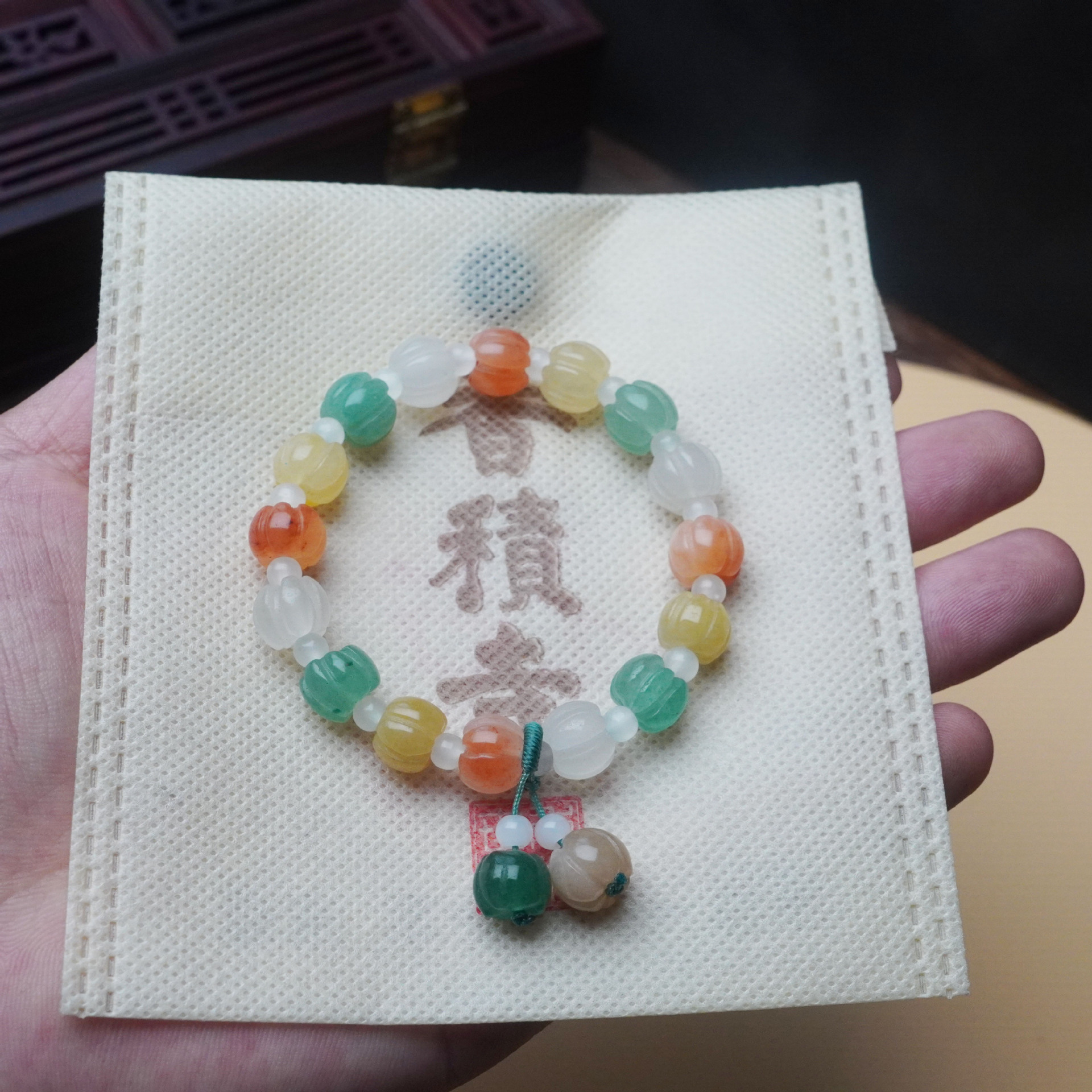 新中式普陀山金丝玉南瓜手串星月菩提招财手工佛珠手链女饰品配饰详情2