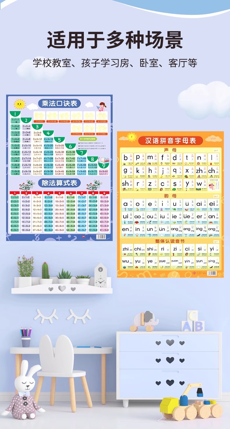 汉语拼音拼读训练字母表墙贴儿童早教挂图声母韵母学习神器全表详情11