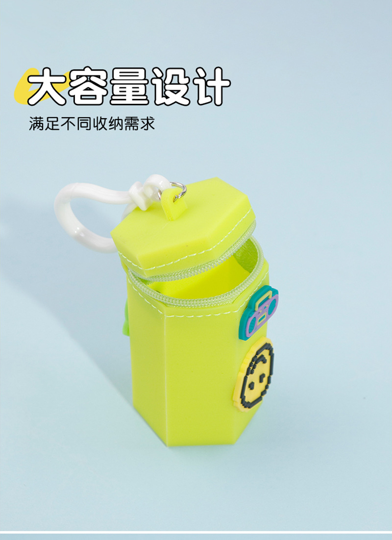 Cute macaron-colored creative silicone coin purse, earphone storage bag, mini bucket bag, hanging decoration, multi-functional portable small bag pic 10