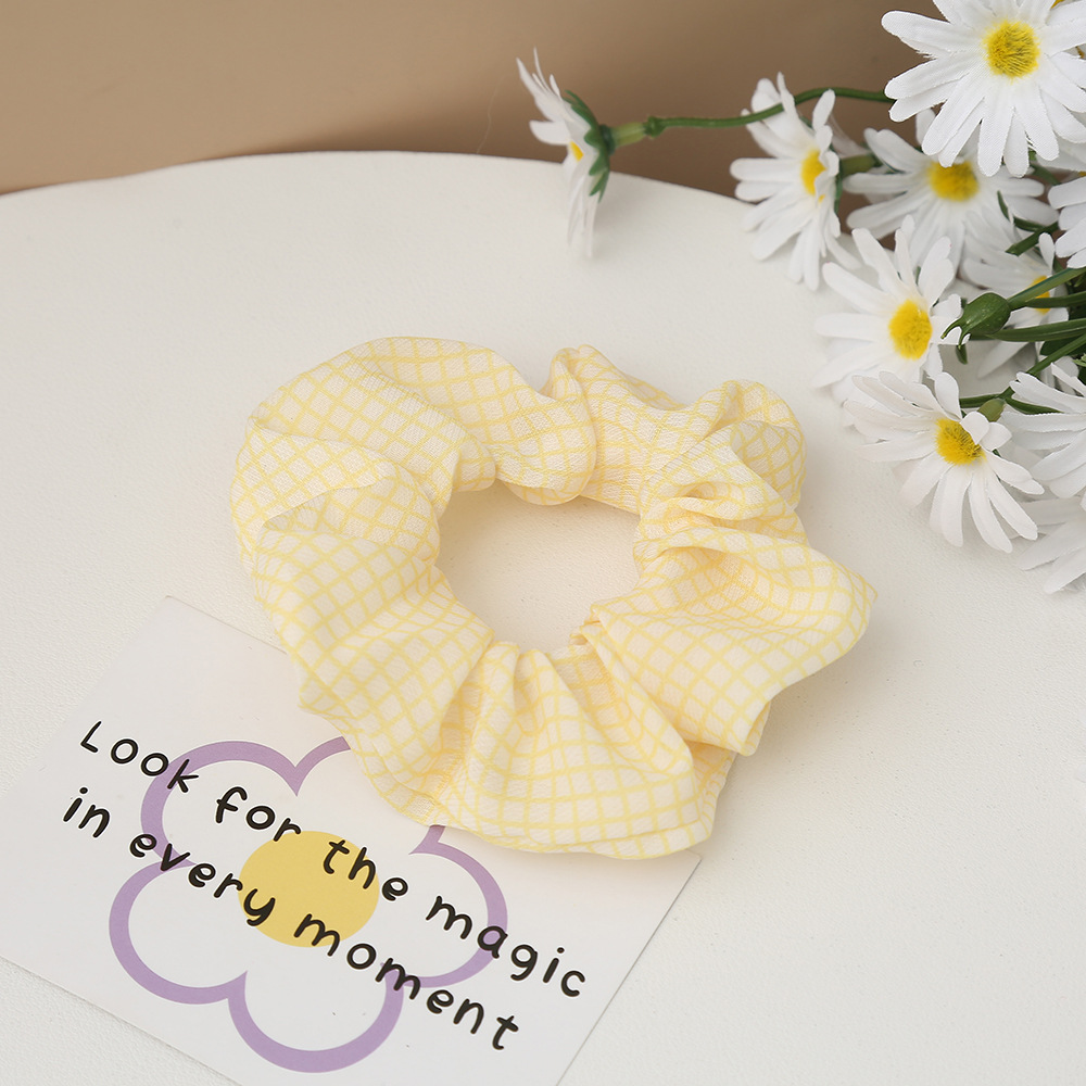 Forest style college style fabric checkered hair band, popular bun hair rope, ponytail tie, large intestine circle hair rope wholesale accessories, hair accessories and headwear pic 7