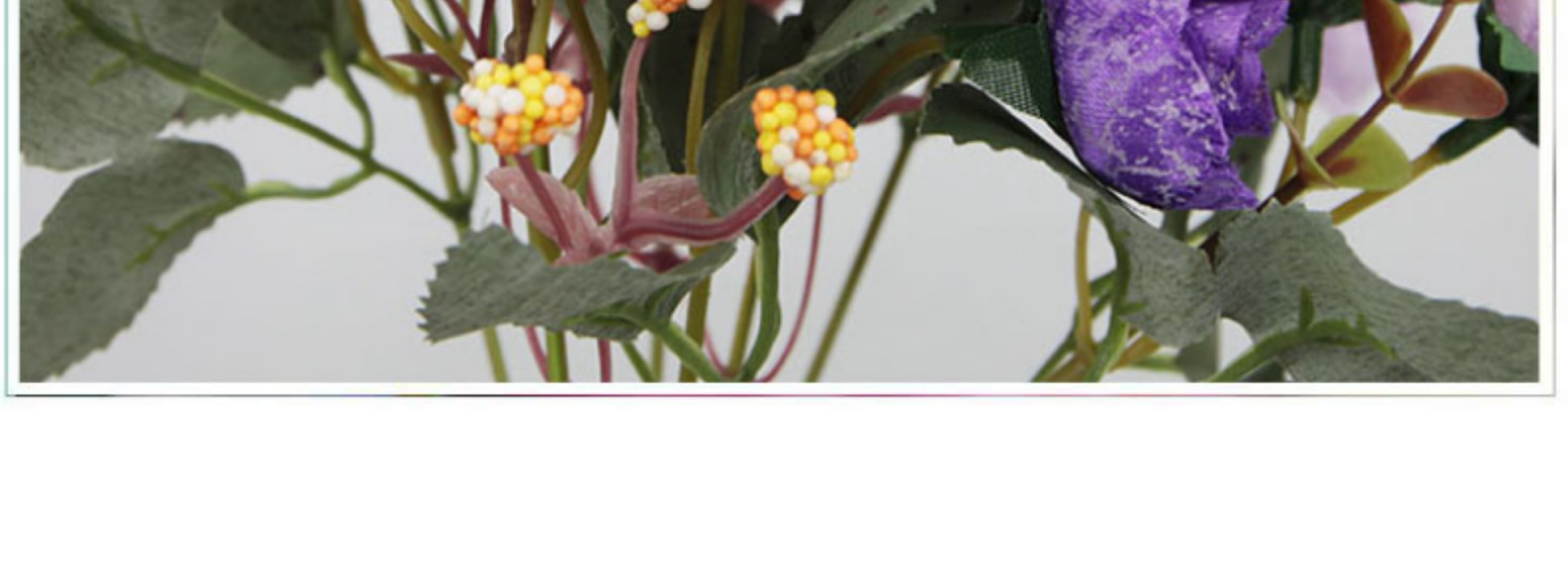 仿真花21头钻石玫瑰花秋色玫瑰花束婚礼家居扶手装饰假花摆件批发详情13