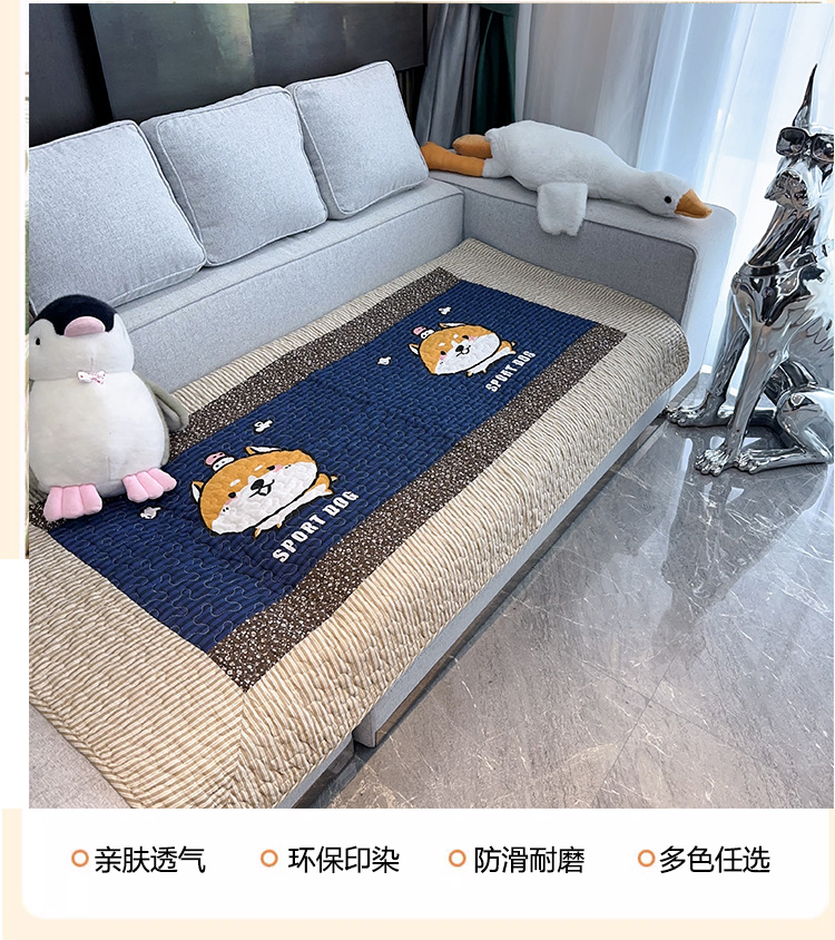 卡通棉布飘窗垫沙发垫窗台垫子爬行地垫绗缝防滑垫动物图案榻榻米详情4