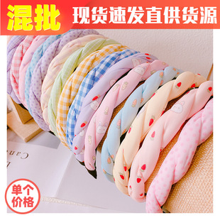 义乌地摊头发饰品2元文具店批发网红女宽边镶钻高颅顶发箍头箍G21详情38