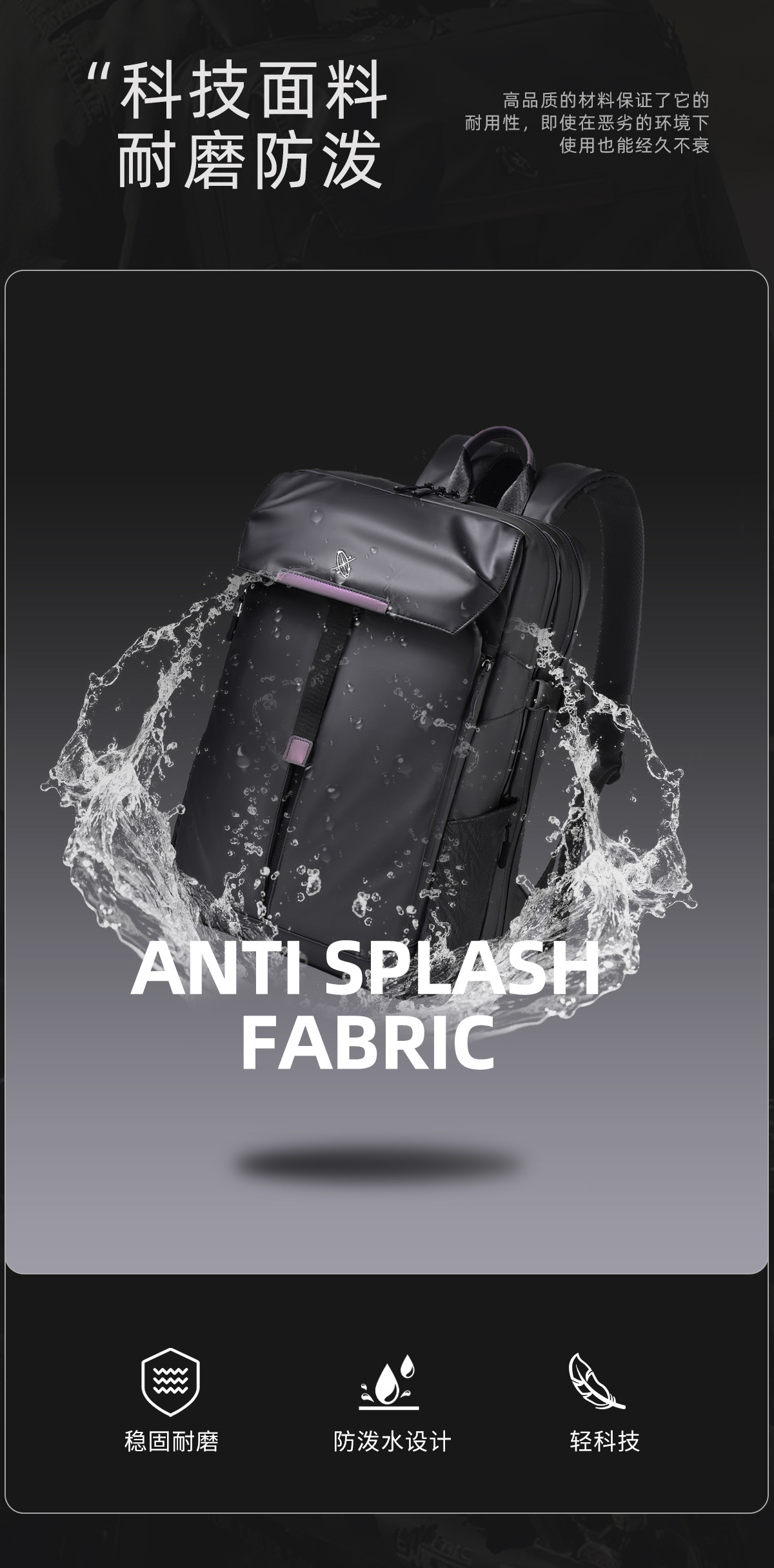 New cross-border travel backpack for men, large-capacity computer bag, multi-functional cycling backpack, waterproof pic 8