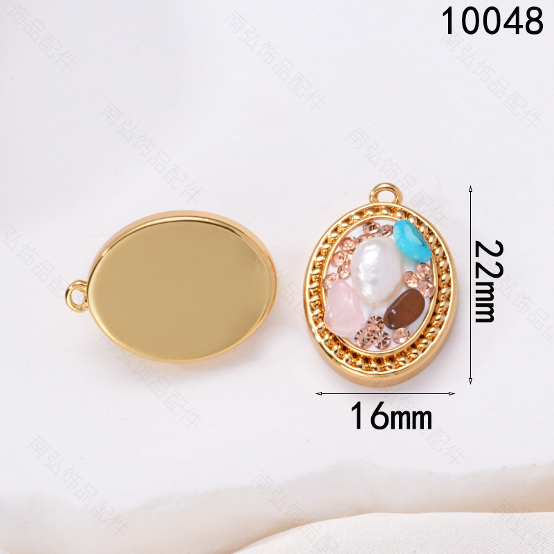 S925 Silver Needle Pearl Ear studs, ear studs, peach rose, Monet oil, vintage oil painting, Chinese style diy copper accessories pic 5