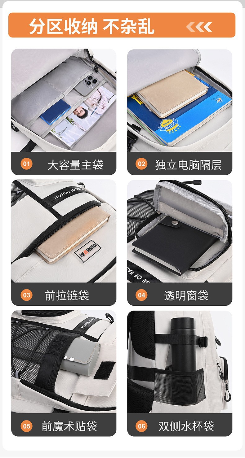 小学生初中生背包男减负护脊中学生书包新款高中女生大容量双肩包详情10