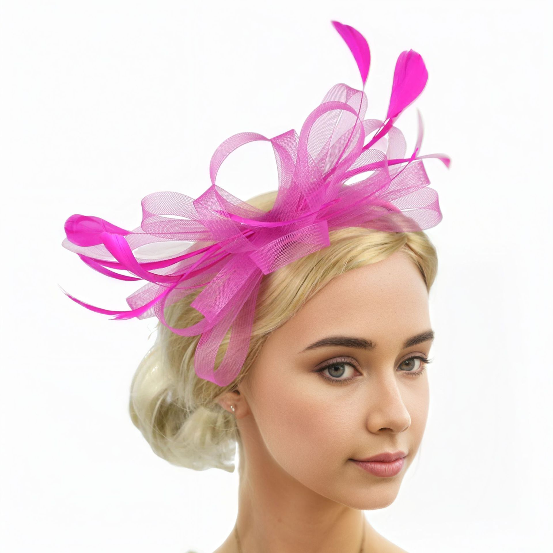 简约复古发夹网纱羽毛头花发饰欧式复古晚宴影楼新娘拍照写真发箍详情6