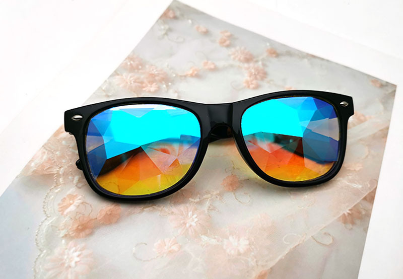 米钉万花筒装饰钻石马赛克眼镜多棱面玻璃炫彩舞会眼镜详情5