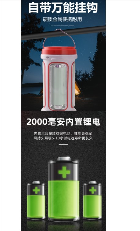 强光手电筒LED多功能户外应急手提探照灯太阳能USB充电带侧灯野营详情12