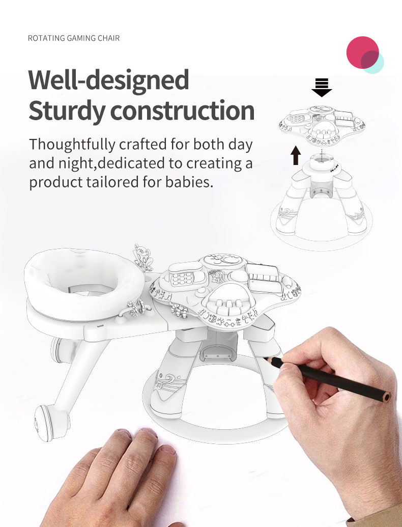Baby three-in-one multi-functional rotating game table toy, early education and enlightenment learning table for newborns aged 1-3 pic 4