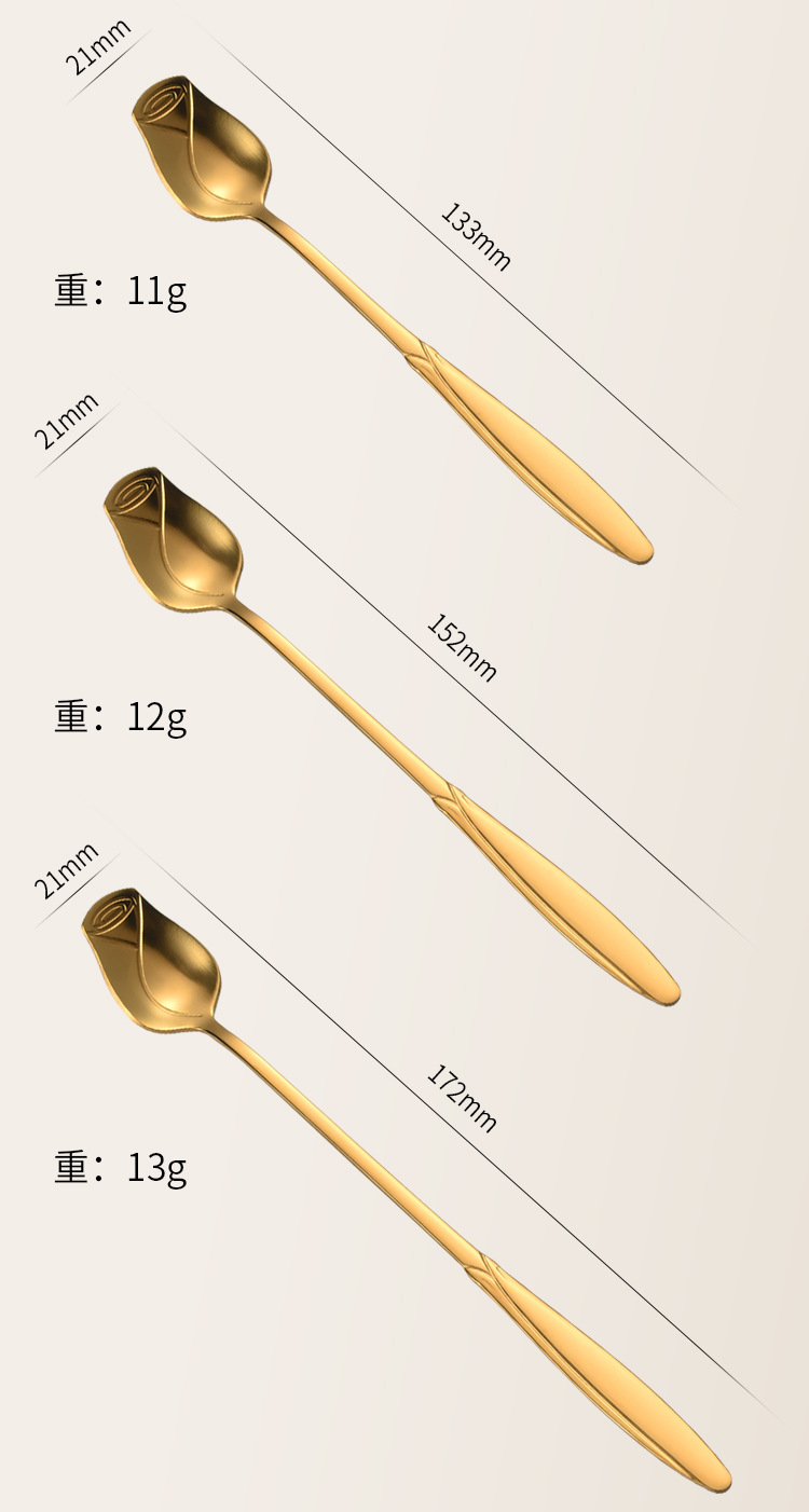 不锈钢樱花勺婚礼伴手礼玫瑰花勺子燕窝蜂蜜勺不锈钢咖啡勺详情8