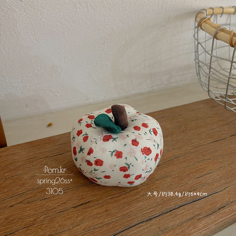 Spring new floral apple figurine, fabric handcrafted fruit-themed photography prop, InS-style room decoration item pic 7