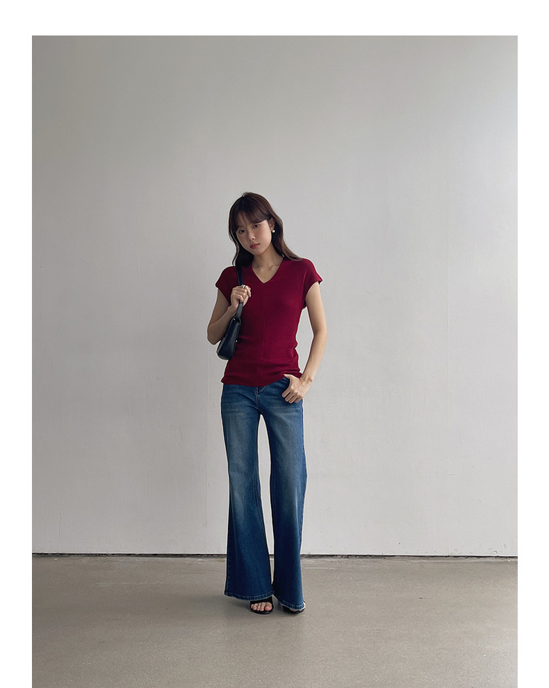 【90s Retro Horn 】 Ge Ming High-waisted slightly flared jeans for Women 2025 Spring New floor-length Pants R155H pic 28