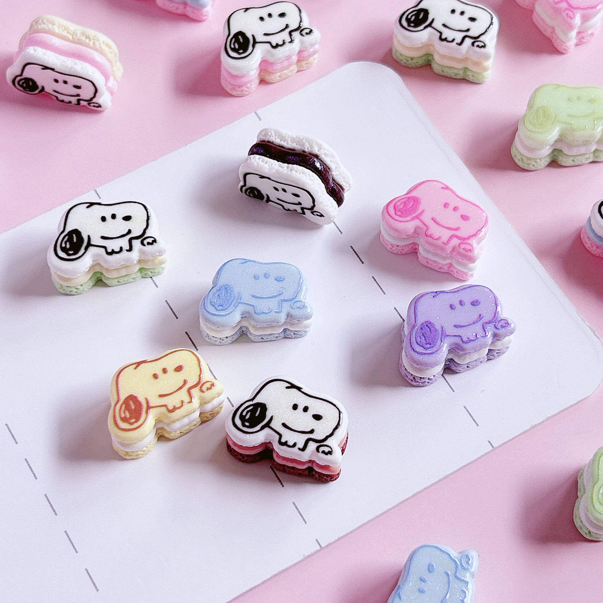 Trendy cartoon sandwich cookies, food toys, decorations, diy pendants, accessories, hair ornaments, handmade cream phone case stickers pic 10