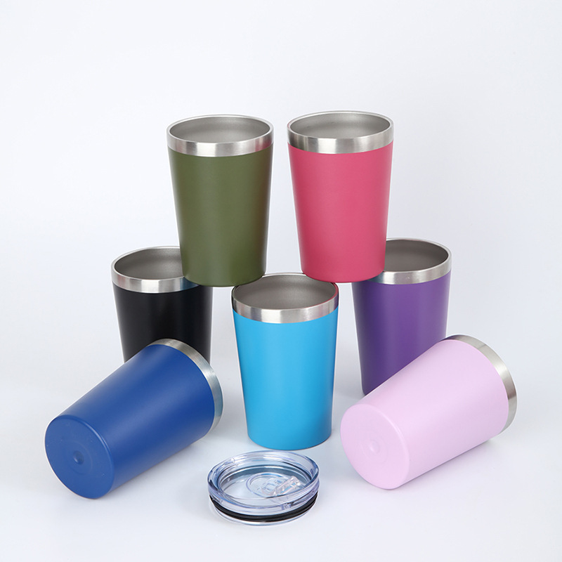 跨境简约12oz迷你牛奶杯304不锈钢真空咖啡杯户外车载便携保温杯详情4