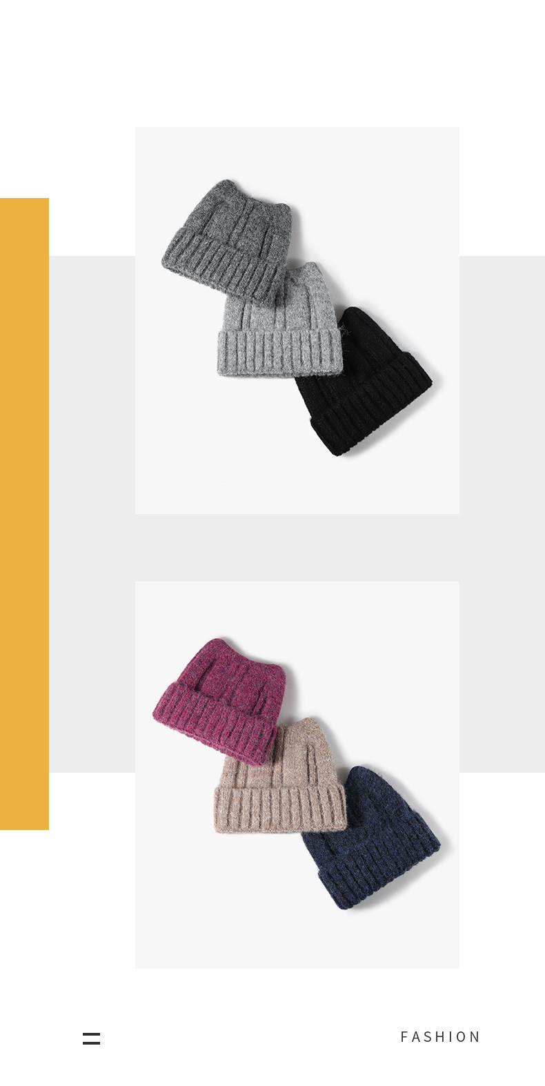 New cat-eared cute and versatile woolen cap, thickened and warm for outdoor winter, large-head girdle and pullover knitted cap for women pic 8